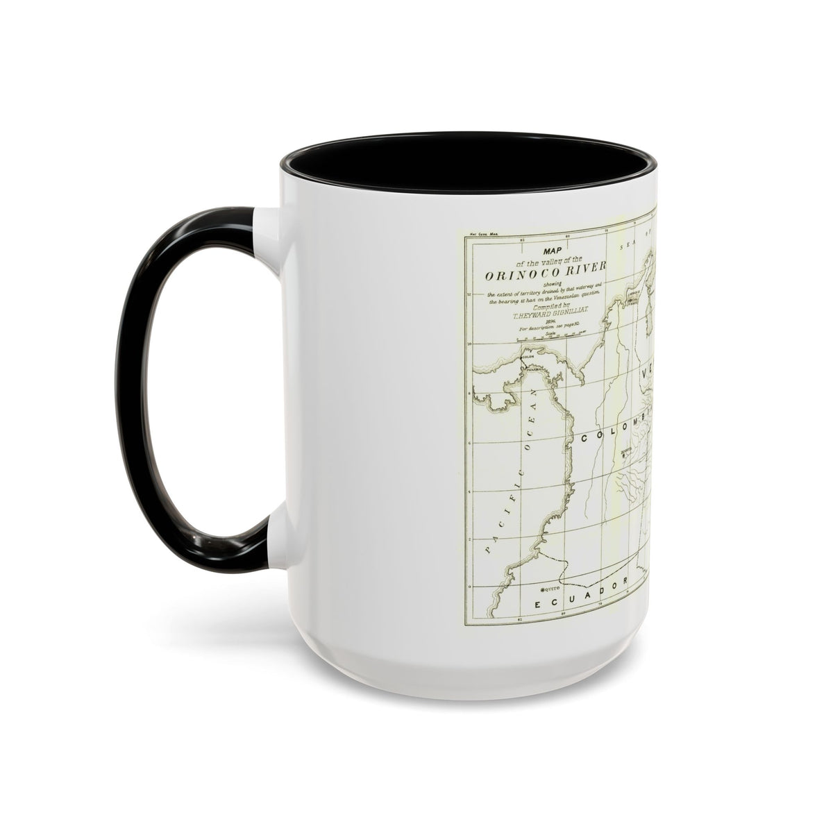 South America - Orinoco River (1896 (Map) Accent Coffee Mug