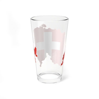 Flag map of Switzerland (Switzerland) Pint Glass 16oz