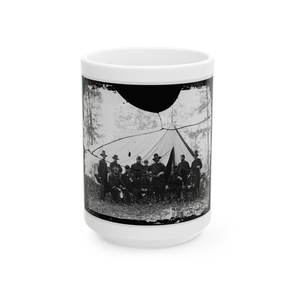Washington, District Of Columbia (Vicinity). Gen. James A. Hall, Officers And Men Of Battery C & E, U.S. Artillery (U.S. Civil War) White Coffee Mug