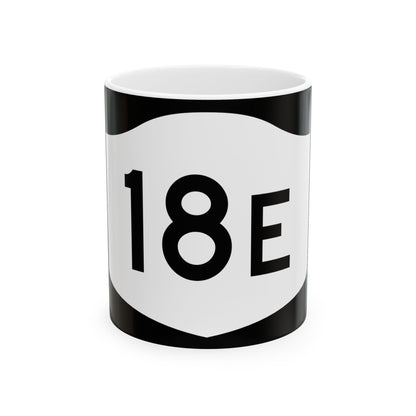 NY-18E (New York) (Road Sign) White Coffee Mug