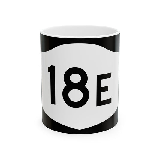 NY-18E (New York) (Road Sign) White Coffee Mug