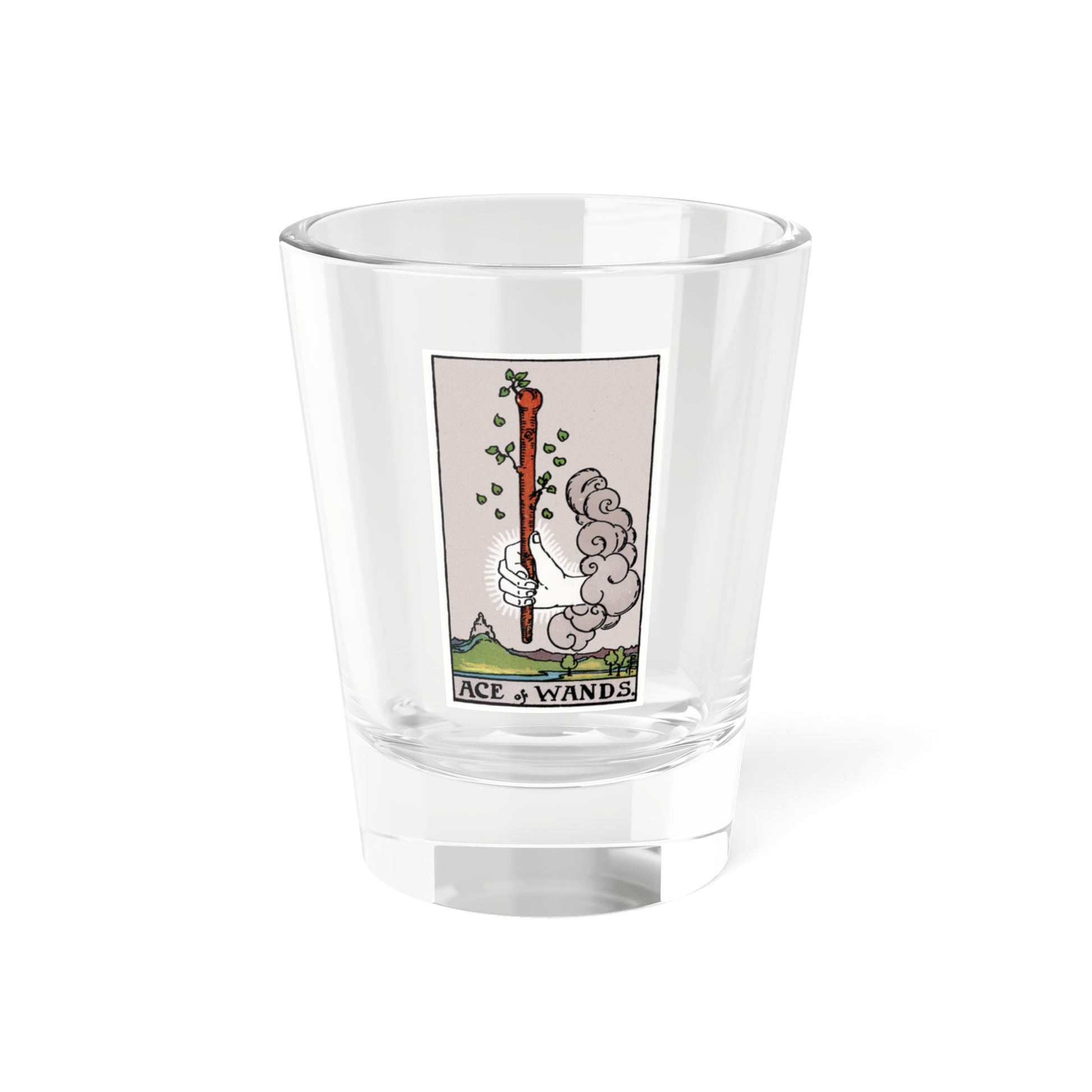 The Ace of Wands (Tarot Card) Shot Glass 1.5oz-1.5oz-Go Mug Yourself