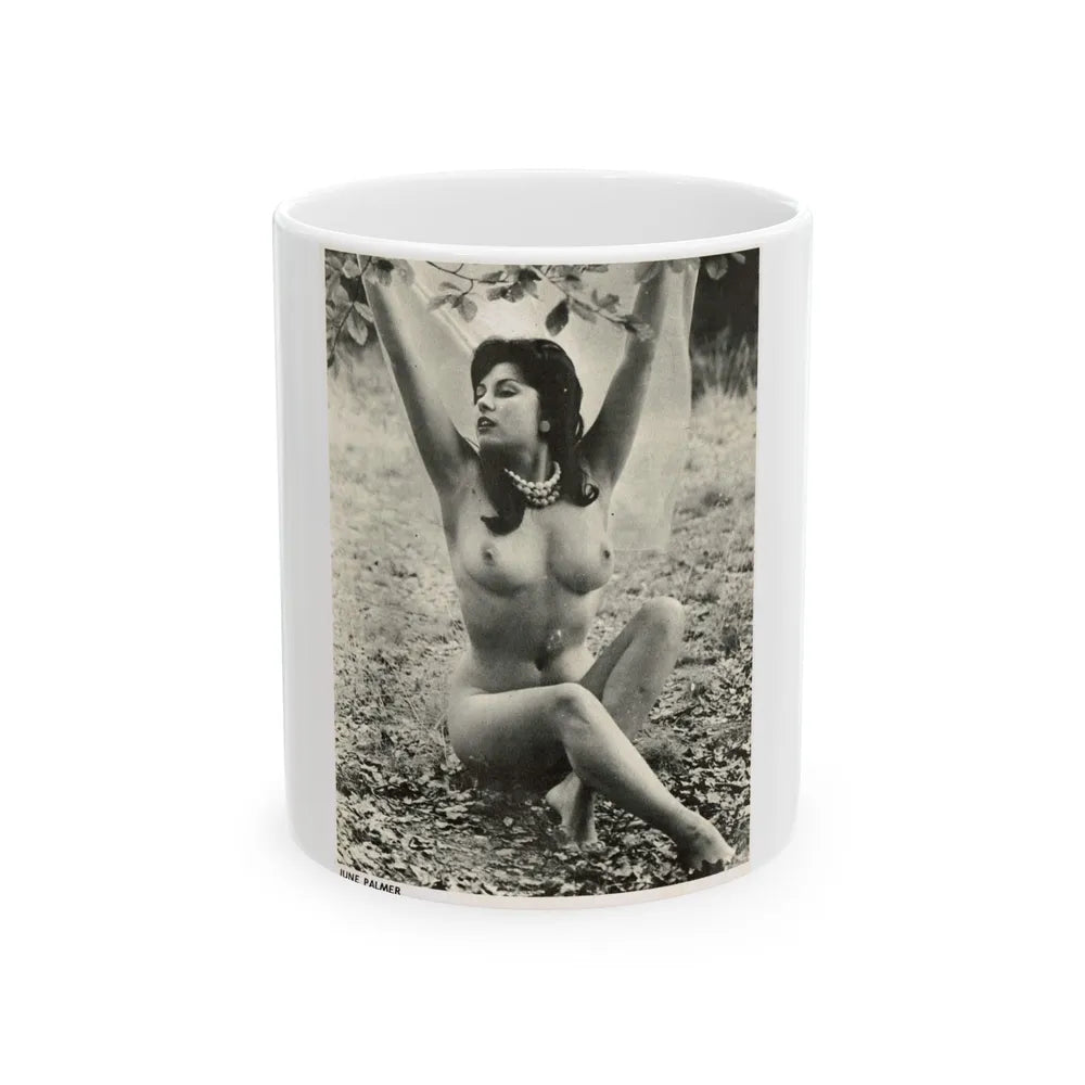 June Palmer #178 - Topless (Vintage Female Icon) White Coffee Mug-11oz-Go Mug Yourself