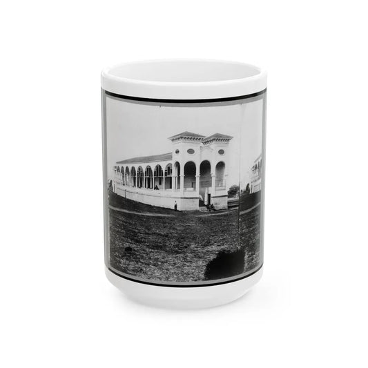 Club House Race Course, Where Federal Officers Were Confined, Charleston, S.C., April 1865 (U.S. Civil War) White Coffee Mug-15oz-Go Mug Yourself