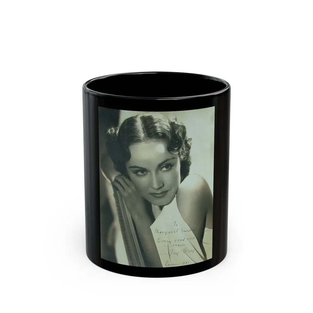 Fay Wray #146 (Vintage Female Icon) Black Coffee Mug-11oz-Go Mug Yourself