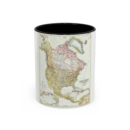 North America (1952) (Map) Accent Coffee Mug-11oz-Black-Go Mug Yourself