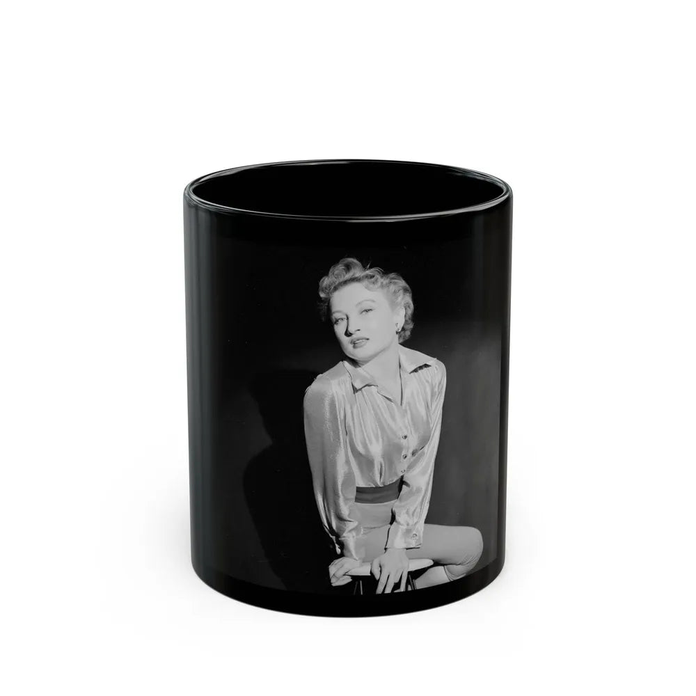 Carol Ohmart #39 (Vintage Female Icon) Black Coffee Mug-11oz-Go Mug Yourself