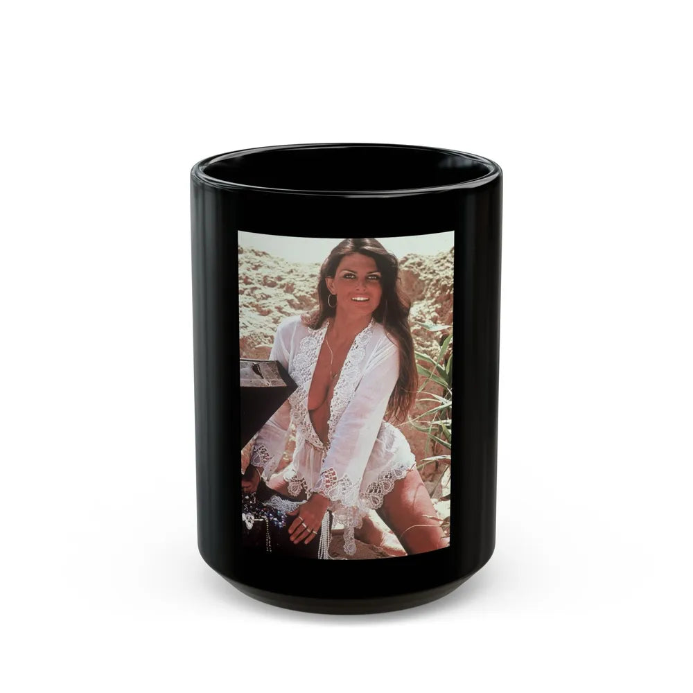 Caroline Munro #181 (Vintage Female Icon) Black Coffee Mug-15oz-Go Mug Yourself