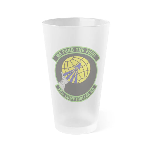 28th Comptroller Squadron (U.S. Air Force) Frosted Pint Glass 16oz-Go Mug Yourself