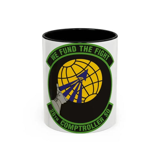28th Comptroller Squadron (U.S. Air Force) Accent Coffee Mug 11oz Black - Go Mug Yourself