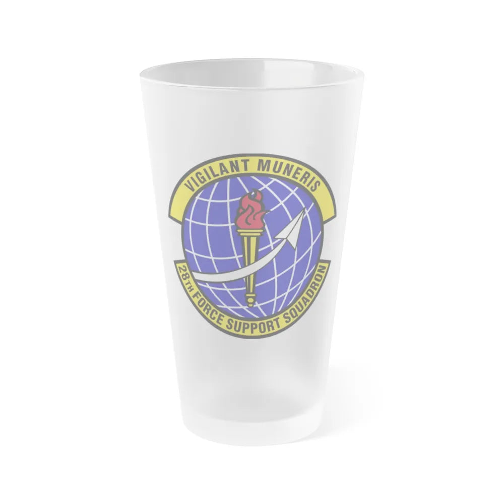 28th Force Support Squadron (U.S. Air Force) Frosted Pint Glass 16oz-Go Mug Yourself