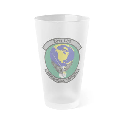 28th Logistics Support Squadron (U.S. Air Force) Frosted Pint Glass 16oz-16oz-Frosted-Go Mug Yourself