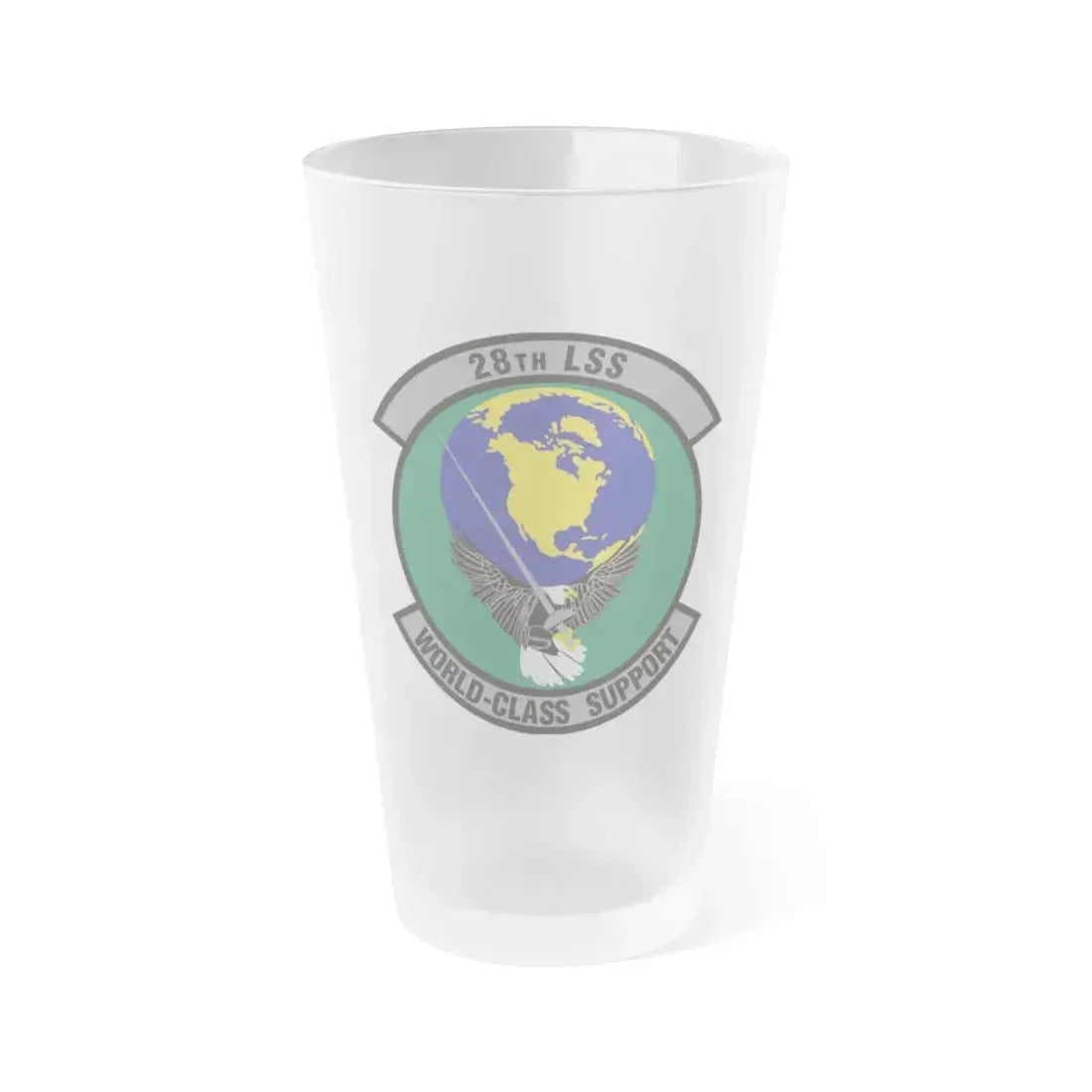 28th Logistics Support Squadron (U.S. Air Force) Frosted Pint Glass 16oz 16oz Frosted - Go Mug Yourself