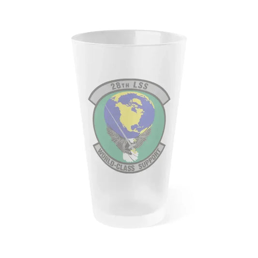 28th Logistics Support Squadron (U.S. Air Force) Frosted Pint Glass 16oz 16oz Frosted - Go Mug Yourself