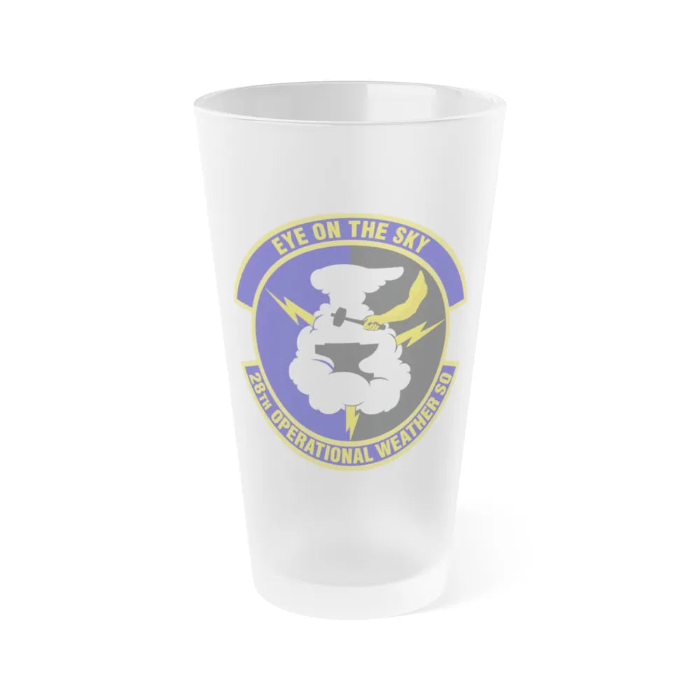 28th Operational Weather Squadron (U.S. Air Force) Frosted Pint Glass 16oz-16oz-Frosted-Go Mug Yourself