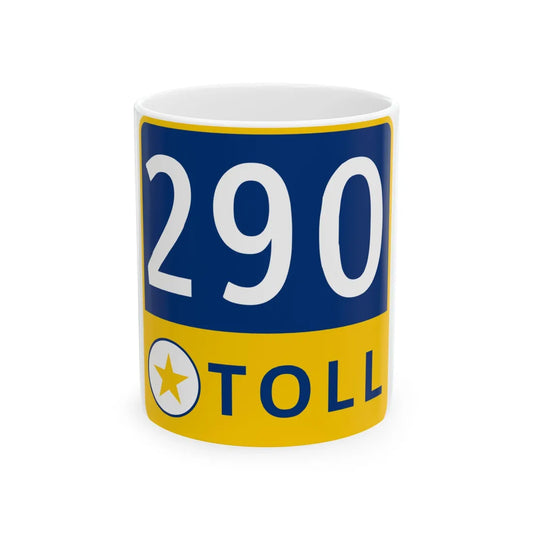 290 Toll Road free (Texas) (Road Sign) White Coffee Mug 11oz - Go Mug Yourself