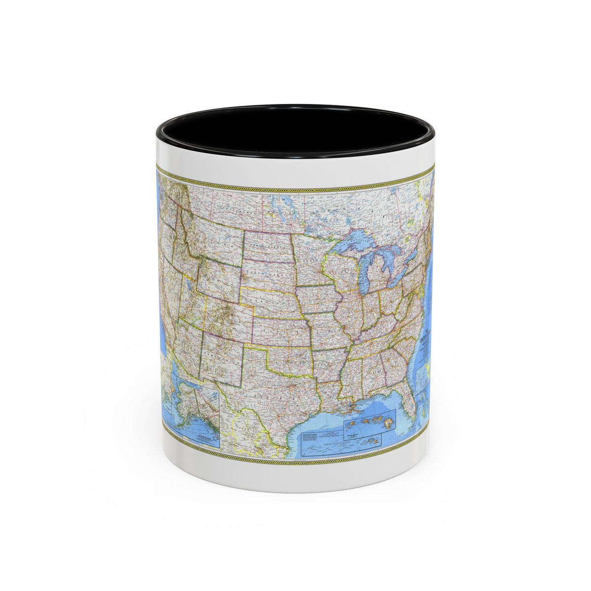 USA - The United States (1976) (Map) Accent Coffee Mug