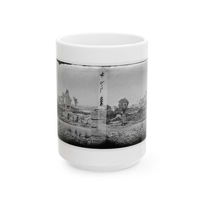 Hampton, Va. Brick Chimneys, Etc., Of Burned Houses (U.S. Civil War) White Coffee Mug