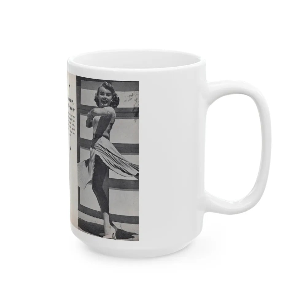 Terry Moore #464 - 66 PHOTOGRAPHS OF Terry MOORE U.K. Pocket Mag. Pages 58 & 59 (Vintage Female Icon) White Coffee Mug-Go Mug Yourself