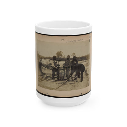 Military Railroad Operations In Northern Virginia  Men Using Levers For Loosening Rails 001 (U.S. Civil War) White Coffee Mug