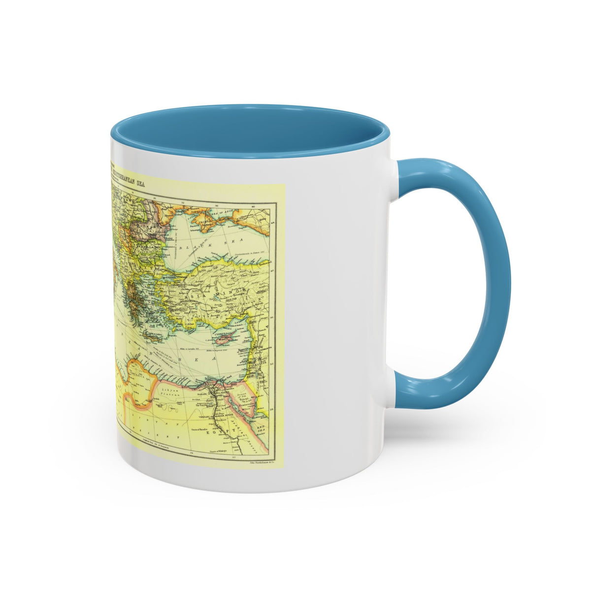 Mediterranean - Countries Bordering the (1912) (Map) Accent Coffee Mug