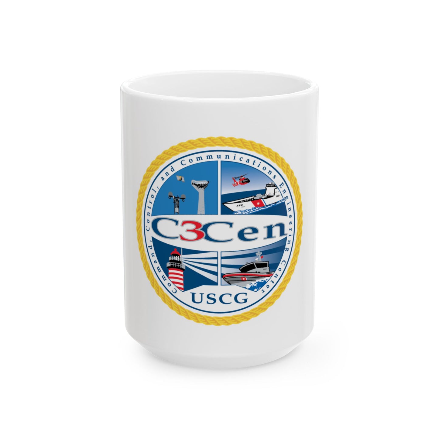 USCG C3 Cen Command Control Comm Engineering (U.S. Coast Guard) White Coffee Mug