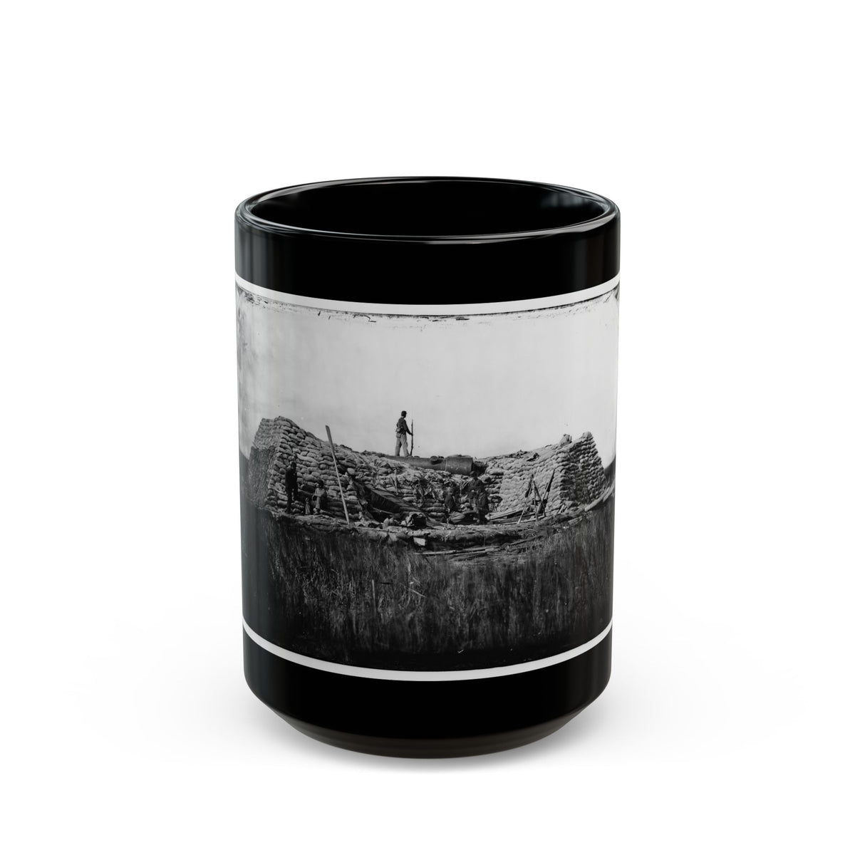 Morris Island (Vicinity), South Carolina. The  Marsh Battery  Or  Swamp Angel  After The Explosion, August 22, 1863 (U.S. Civil War) Black Coffee Mug