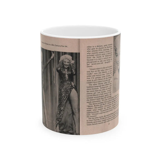 Sheree North #153 - Pages 12 & 13 from 66 PHOTOGRAPHS OF Sheree NORTH U.K. Pocket Mag. (Vintage Female Icon) White Coffee Mug-11oz-Go Mug Yourself