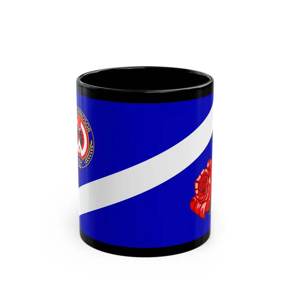 Flag of Windsor Ontario Canada - Black Coffee Mug-11oz-Go Mug Yourself