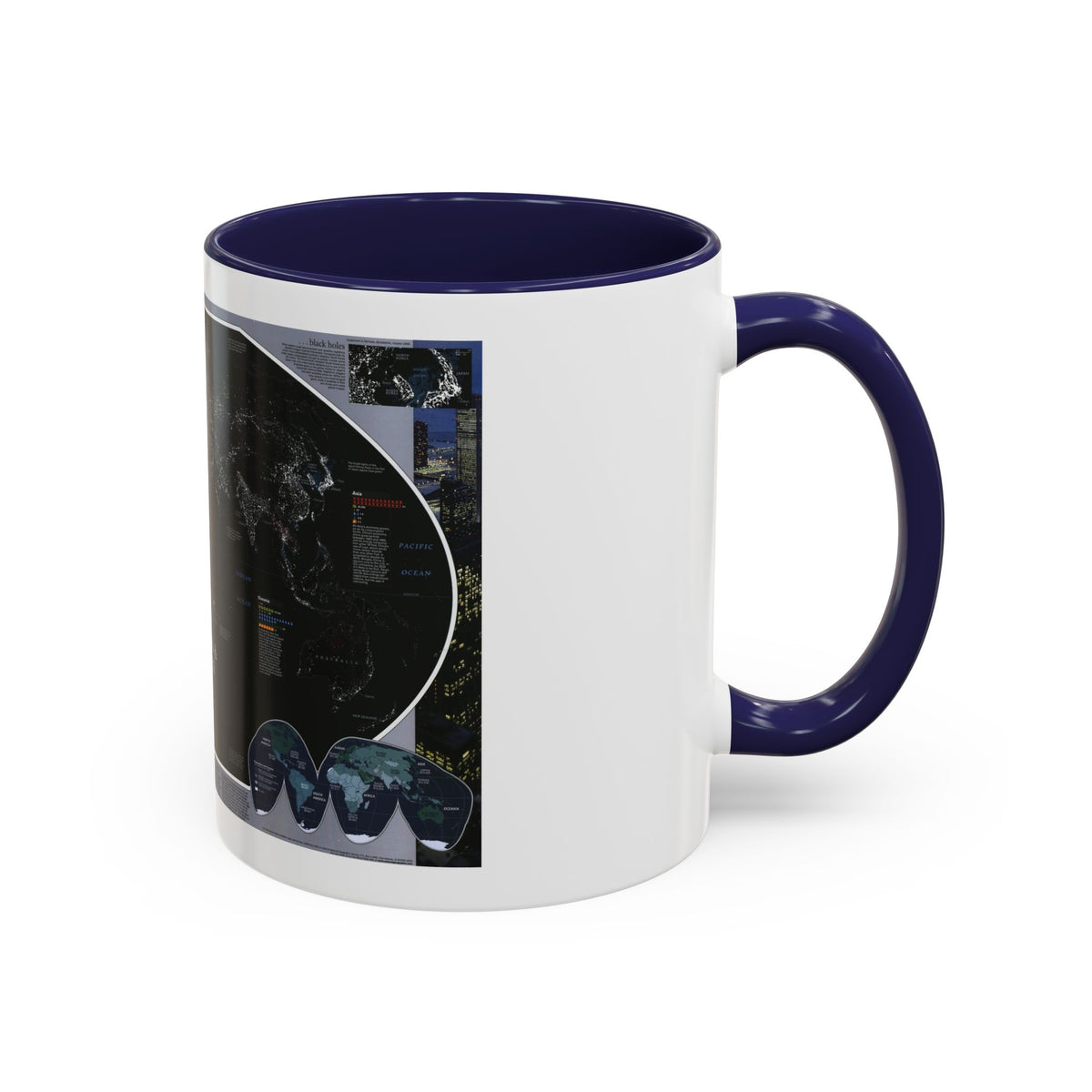 World Map - Population and Resources (1998) (Map) Accent Coffee Mug