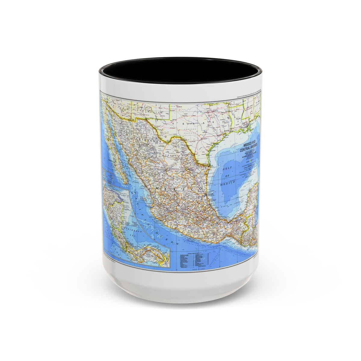 Central America & Mexico (1980) (Map) Accent Coffee Mug