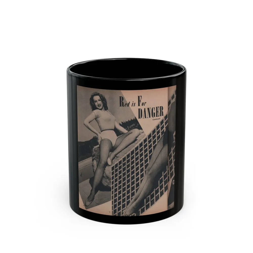 Julie Newmar #167 - Pages 16 Pages 3 of 5 with, Julie+1 Full Page B&W Photo from COVER GIRLS MODELS Mag. Nov. '53 (Vintage Female Icon) Black Coffee Mug-11oz-Go Mug Yourself