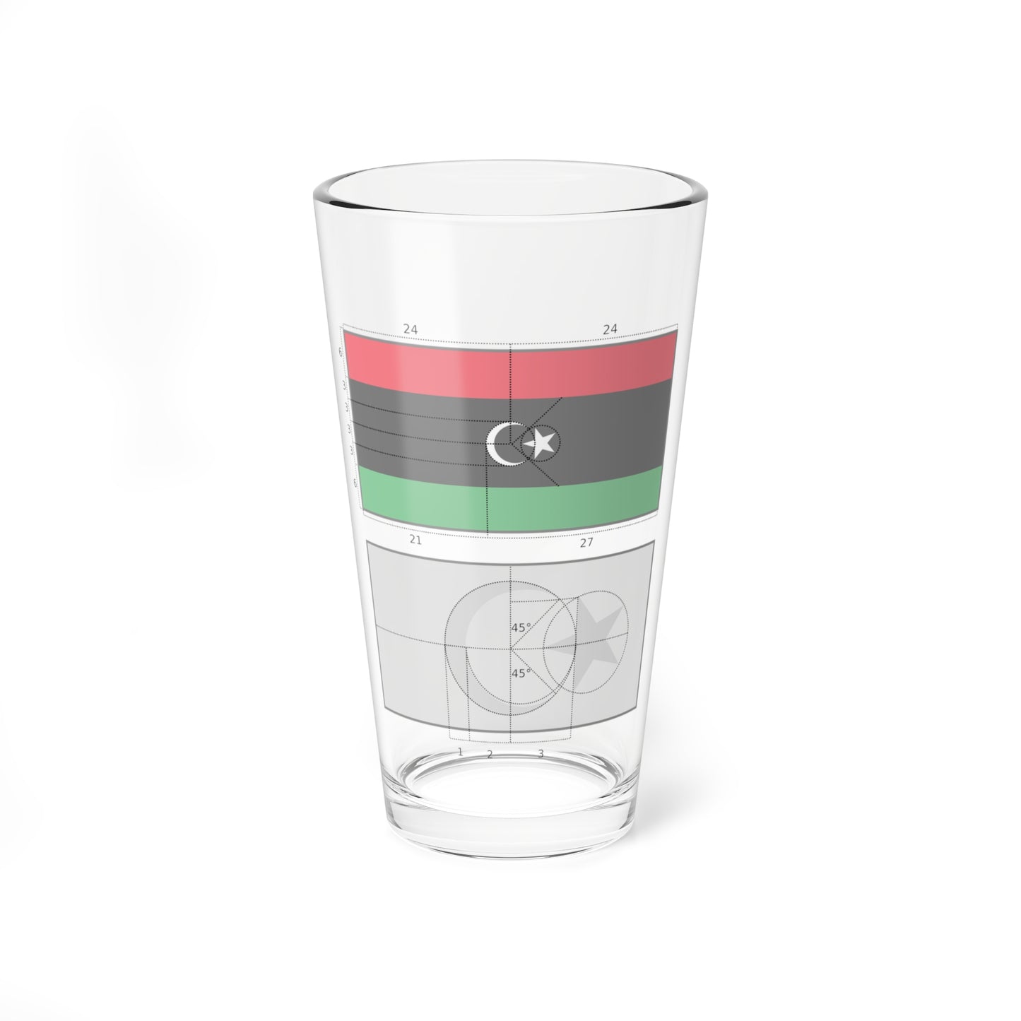 Flag of Libya construction (Libya) Pint Glass 16oz