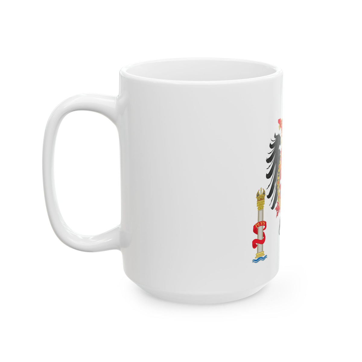 Greater Coat of Arms of Charles V Holy Roman Emperor, Charles I as King of Spain - White Coffee Mug