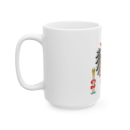 Greater Coat of Arms of Charles V Holy Roman Emperor, Charles I as King of Spain - White Coffee Mug