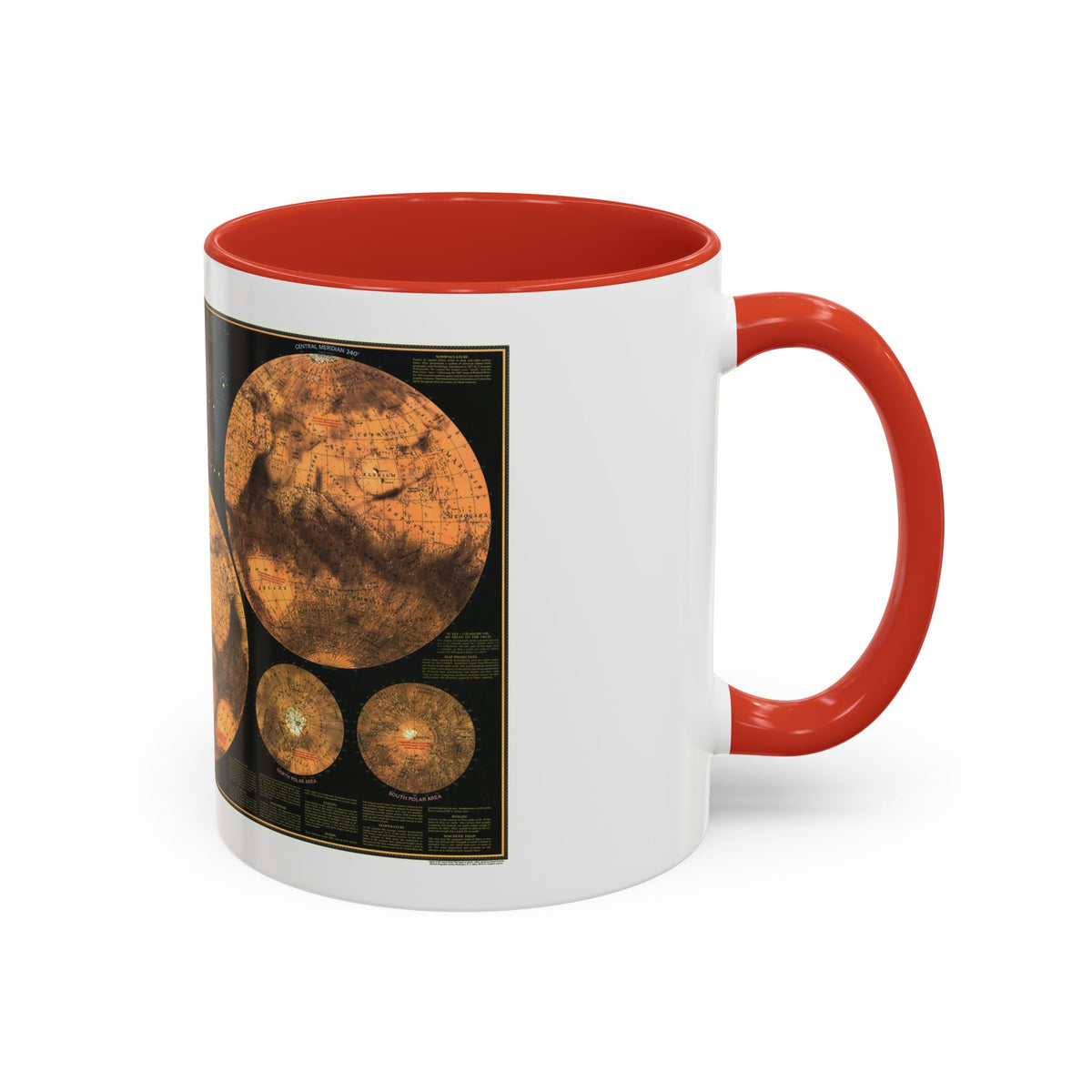 Space - MARS The Red Planet (1973) (Map) Accent Coffee Mug
