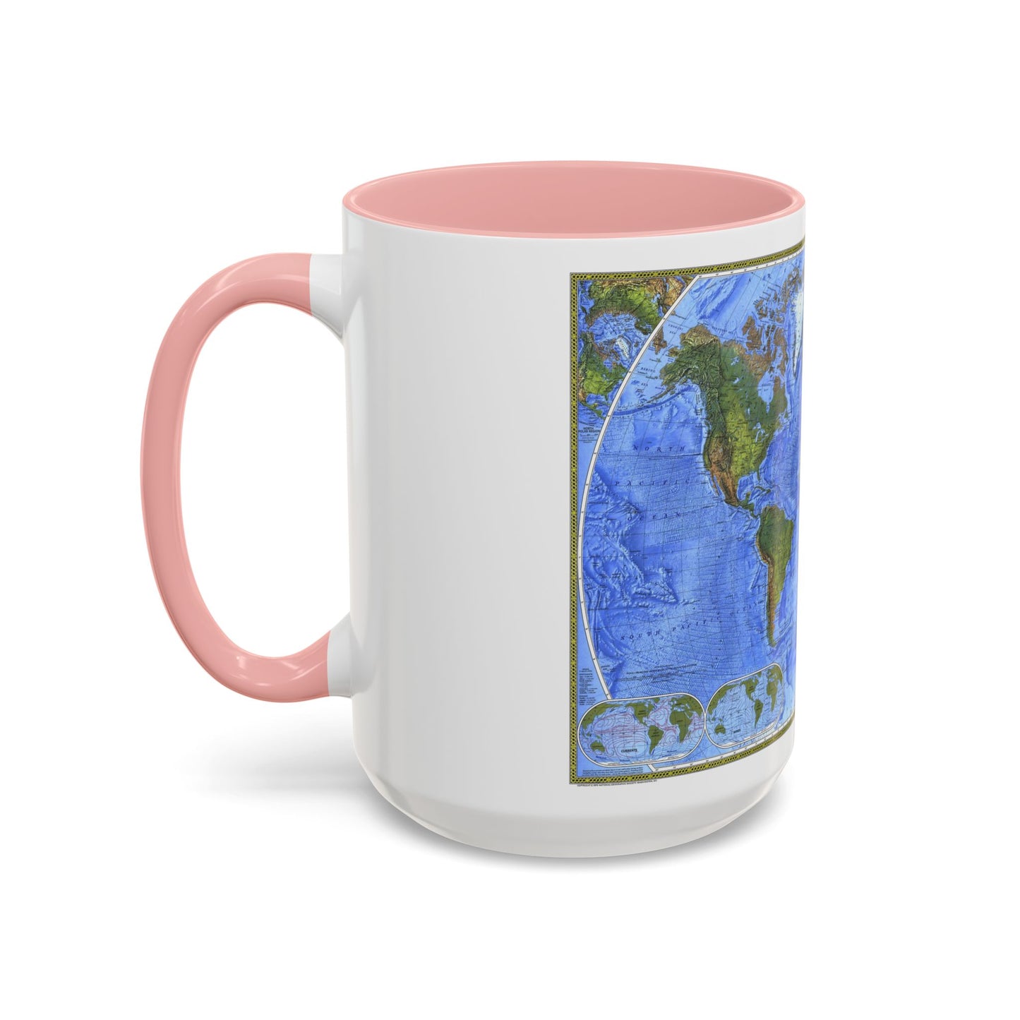 Carte du monde - Le monde physique (1975) (carte) Tasse à café décorative