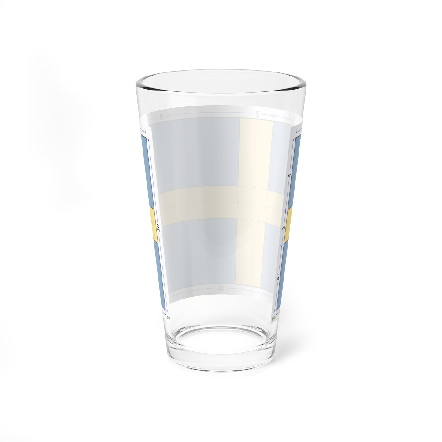 Flag of Sweden construction sheet (Sweden) Pint Glass 16oz