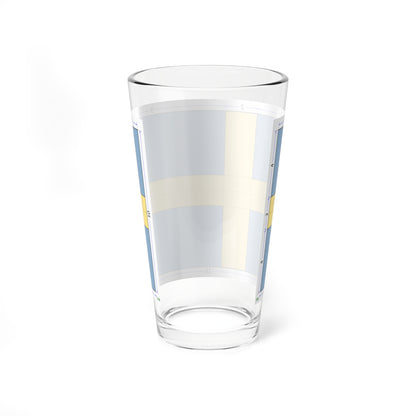 Flag of Sweden construction sheet (Sweden) Pint Glass 16oz