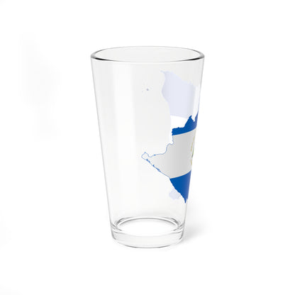 Flag map of Nicaragua (Nicaragua) Pint Glass 16oz