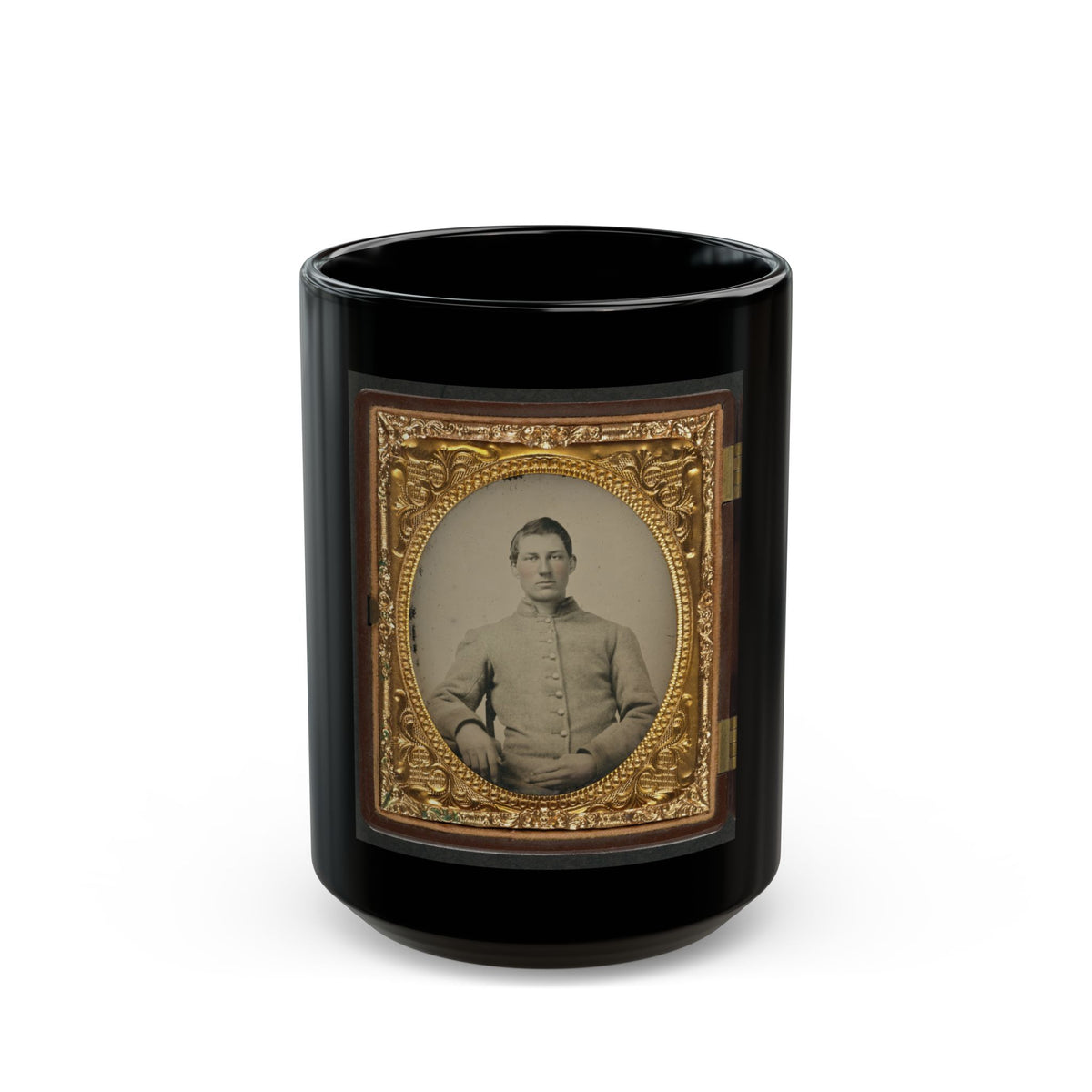 Unidentified Soldier In Confederate Uniform 001(2) (U.S. Civil War) Black Coffee Mug