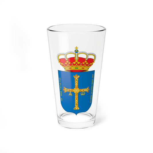 Escudo de Asturias oficial (Spain) (Coat of Arms) Pint Glass 16oz