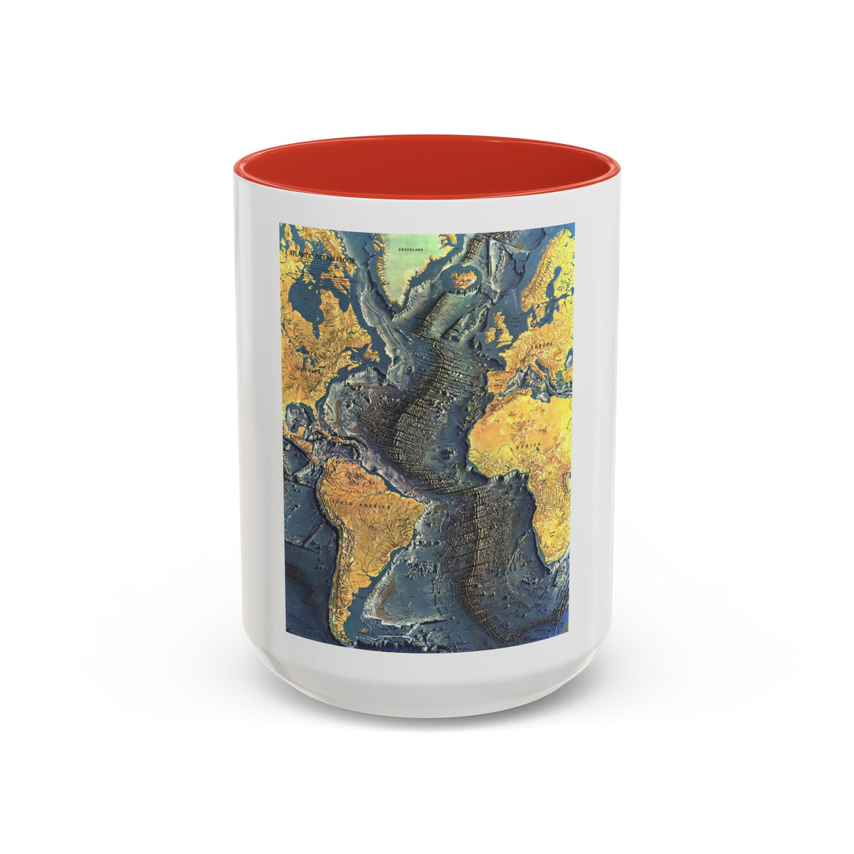 Atlantic Ocean Floor (1968) (Map) Accent Coffee Mug