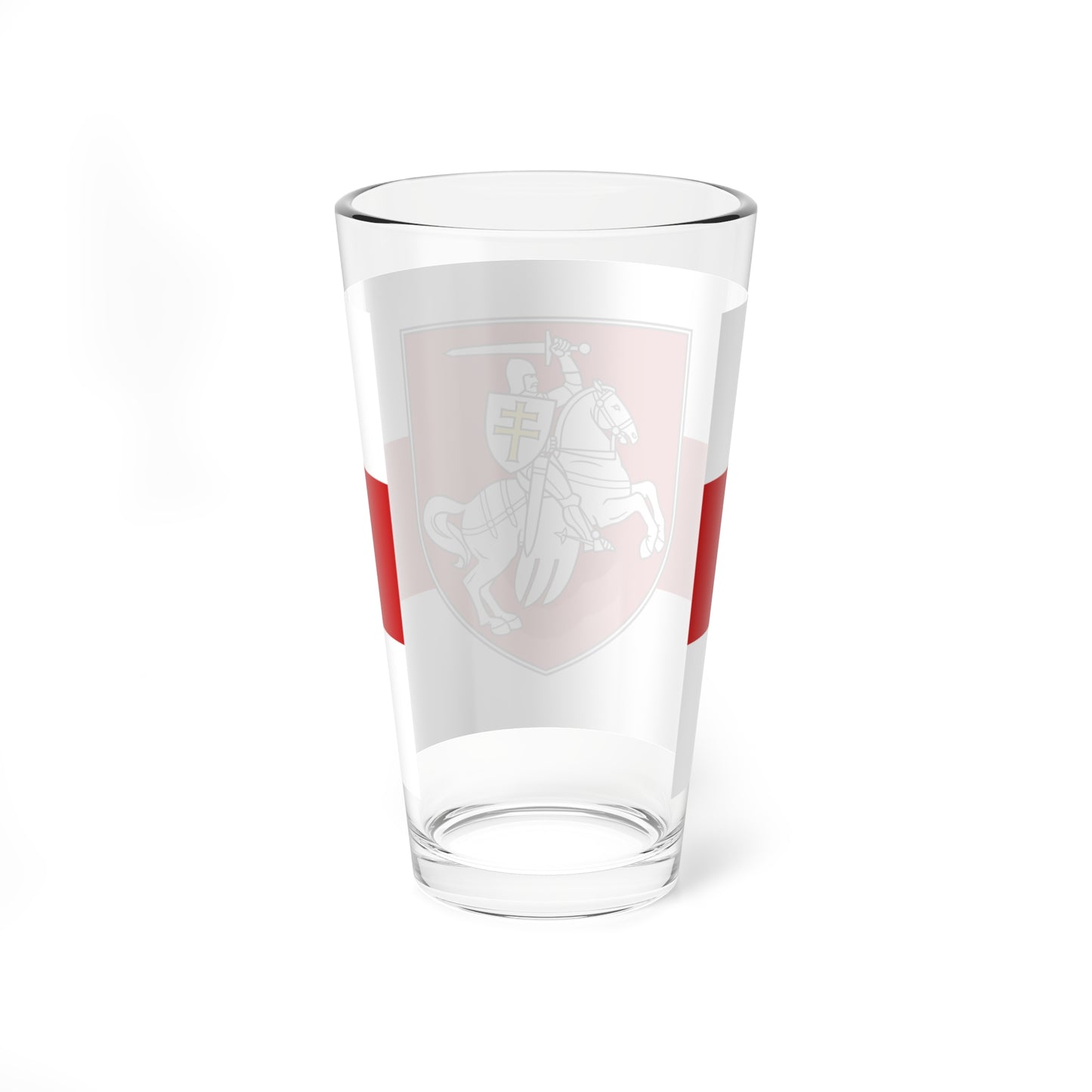 Flag of Belarus w-r-w with Arms 2020 3-2 (Belarus) (Coat of Arms) Pint Glass 16oz