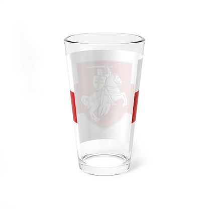Flag of Belarus w-r-w with Arms 2020 3-2 (Belarus) (Coat of Arms) Pint Glass 16oz