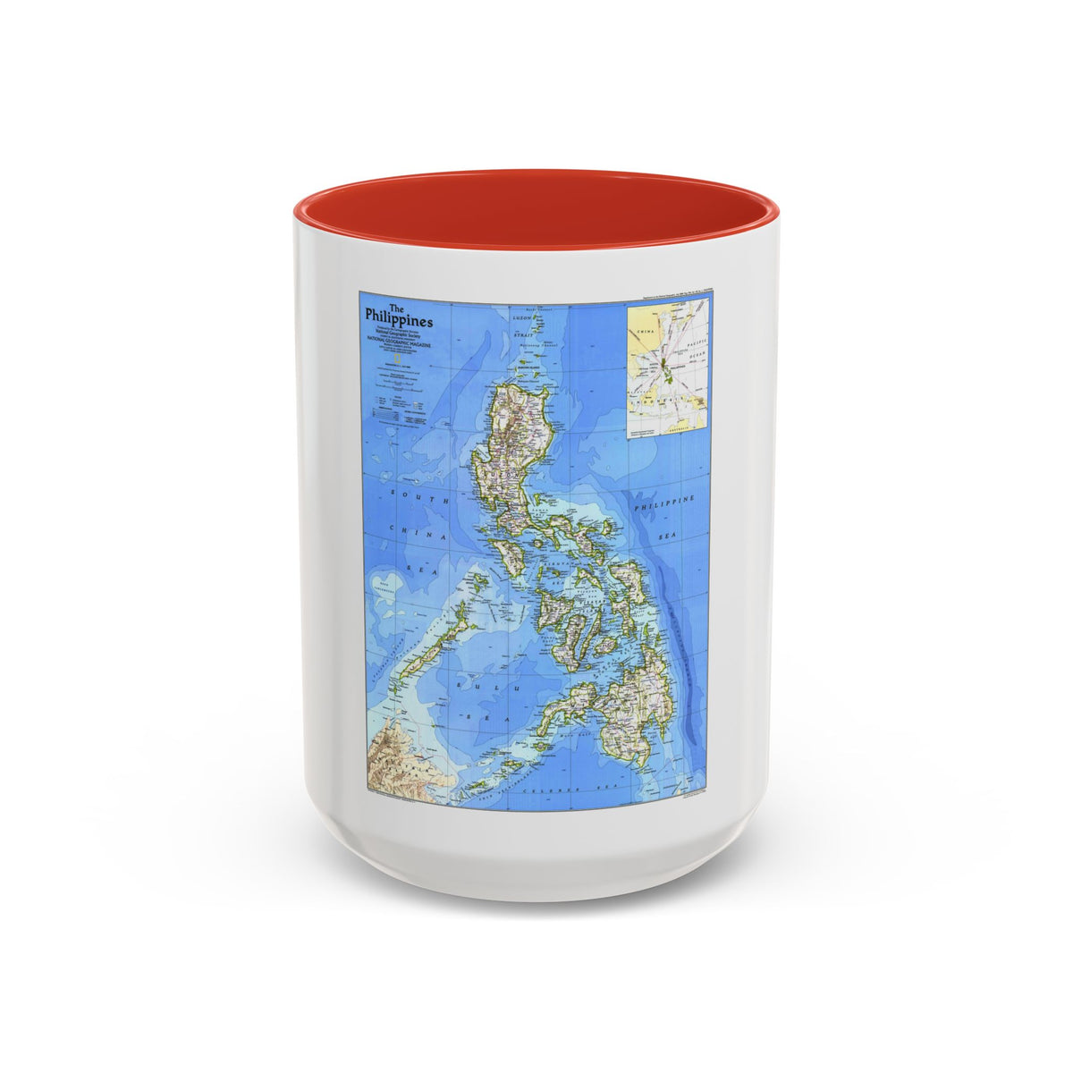 Philippines, The (1986) (Map) Accent Coffee Mug