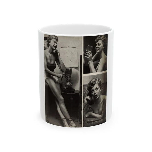 Barbara Nichols #325 - Page 3 of 7 with, 3 B&W Photos from American Beauties Mag. Fall '53 (Vintage Female Icon) White Coffee Mug-11oz-Go Mug Yourself