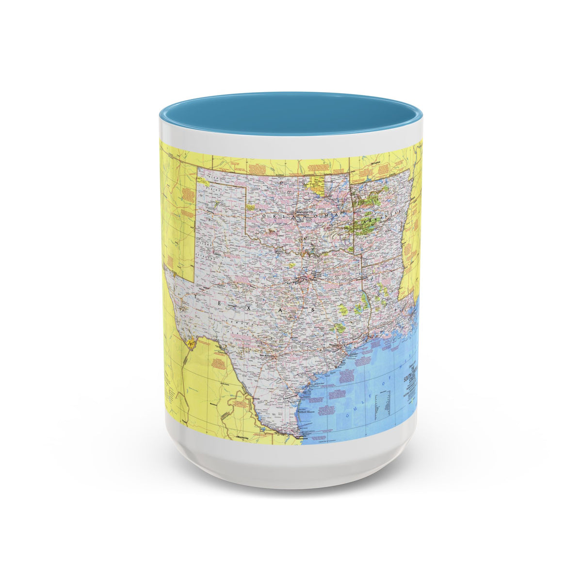 USA - South Central States 1 (1974) (Map) Accent Coffee Mug