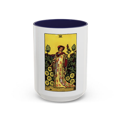 The 9 of Pentacles (Tarot Card) Accent Coffee Mug