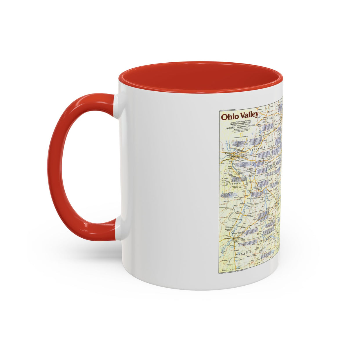 USA - Ohio Valley 1 (1985) (Map) Accent Coffee Mug